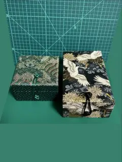 和風 和柄 着物柄のような 小物入れ 収納ボックス2点セット