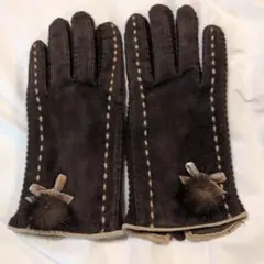ダークブラウン スエード グローブ