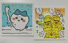 ちいかわ　シール2枚　ハチワレ　鎧さん　エンスカイ　キラキラシールのサムネイル