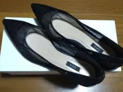 EVOL☆ブラックメッシュフラットシューズ