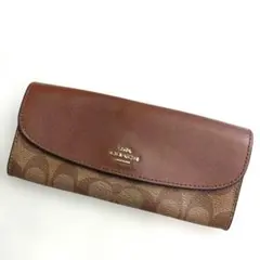 ✨超美品✨COACH　コーチ　長財布　シグネチャーレザーPVC ブラウン