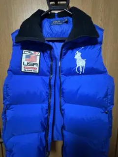 超美品 POLO RALPH LAURENダウンベスト 青M