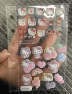 キティ ボンボンドロップシール コットンパフィーシール おすそ分け