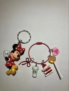 たたた★様専用　ミニーマウスキーホルダー　じゃらじゃらキーリング2点セット