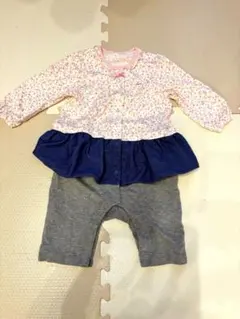 ミキハウス　フラワープリントロンパース・カバーオール