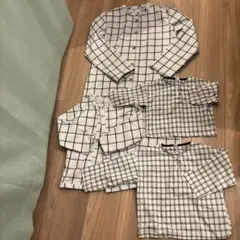 親子リンクコーデ　ペアルック　シャツワンピース