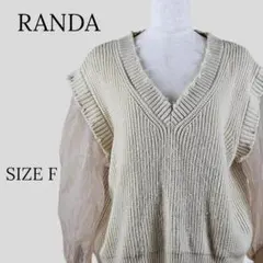 RANDA ランダ 袖シースルー ニット ベージュ系 Fのサムネイル
