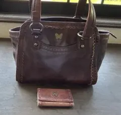 ANNA SUI ミニボストン ダレスバック ハンドバック ブラウン 自立型 