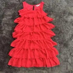 H&M フリルワンピース レッド 158cmのサムネイル