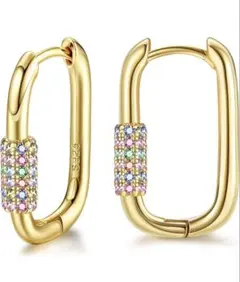 ピアス レディース フープピアス スワロフスキーヴィンテージ U字型