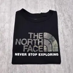 THE NORTH FACE カモフラロゴ ブラックTシャツ 140cm