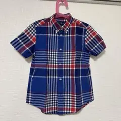 サイズ7 Ralph Lauren 半袖シャツ 青赤チェック