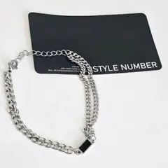 STYLE NUMBER アシンメトリー シルバーチェーン ブレスレット