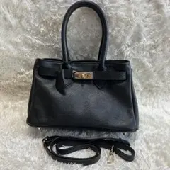 AULENTTI A4可 トートバッグ 2way シボ革 ゴールド金具 黒 - メルカリ