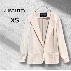 JUSGLITTY◆薄手テーラードジャケット　アイボリー　羽織り　サイズ0