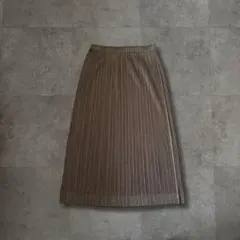 PLEATS PLEASE イッセイミヤケ ロングスカート ベージュ 美品 - メルカリ