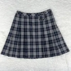 バーバリーロンドン スカート 150A ノバチェック プリーツ 本革ベルト