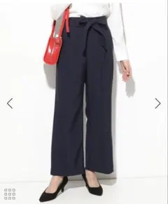 ネイビー ワイドパンツ ゴムウエスト　VIS