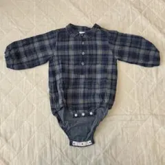 Cottoli チェック柄 ロンパース
