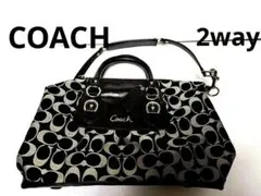 コーチ COACH ハンドバッグ ショルダー 2WAY シグネチャー 黒