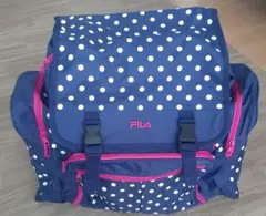 FILA フィラ サブリュック ドット柄 ブラック×ピンク 大容量 林間学校 