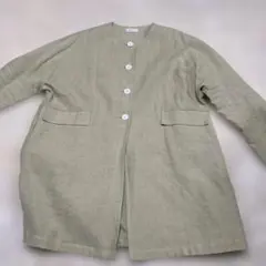 HARMONICA ノーカラージャケット オリーブグリーン