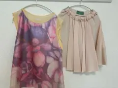 carlo contrada 花柄ノースリーブ、スカートセット