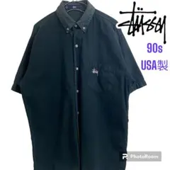 A様専用　90s STUSSY 紺タグ　USA製　ボタンダウン　シャツ　鹿の子