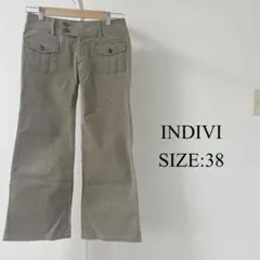【美品】INDIVI ズボン ボトムス ベージュ Mサイズ レディース
