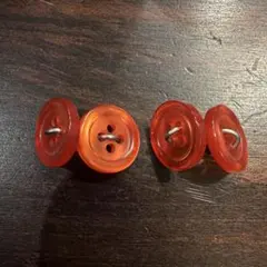 US ヴィンテージ カフスボタン 赤 14mm