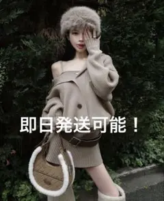 ダーリッチ ローウエストデザインニットワンピース MOC