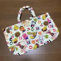 ヒスミニ新品レッスンバッグ総柄白