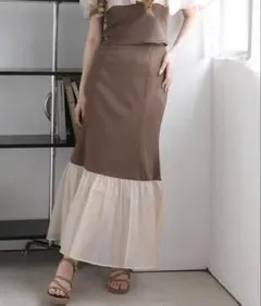 one after another ブラウン　ロングスカート　完売品