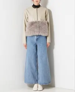 【AMLILE 】アムリル　ファー切替レザージャケット