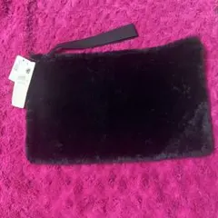 earth music&ecology ブラックファークラッチバッグ