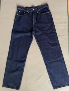 ダークブルー ストレートデニムパンツ