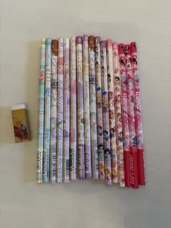鉛筆 ディズニー 16本まとめ売り 消しゴム・キャップつき