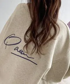 classicalelf バック 刺繍 裏起毛 オーバーサイズスウェト