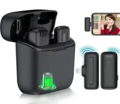 ワイヤレスラベリアマイク iPhone対応 充電ケース付 有線イヤホン付
