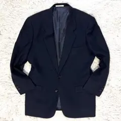 Papas パパス 44 XL グレンチェック テーラード ネイビー 千鳥格子