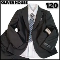 未使用級 オリバーハウス 120 男の子 フォーマルスーツ 5点 黒 入学式