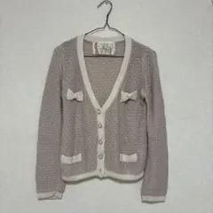 【美品】chatty aroma カーディガン リボン フェミニン 落ち着いた色のサムネイル