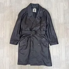 90'sヴィンテージ レザーチェスターコート 鹿革 ディアスキン ダーク