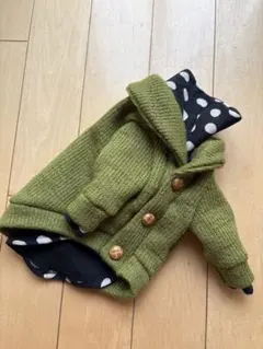 犬服　ハンドメイド　ショールカラーカーディガン　冬服　おそろい
