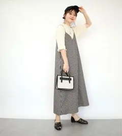 terawear emu チェック柄キャミソールロングワンピース