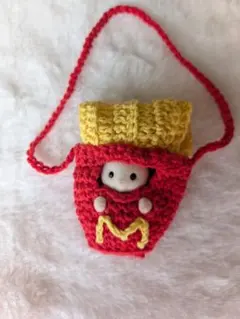 ハンドメイド フライドポテト風 着ぐるみキーホルダー