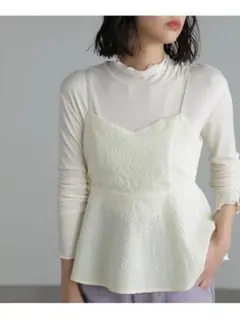 FREE'S MART バックコンシャスジャガードキャミペプラムブラウス