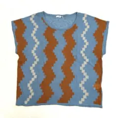 00's vintage 幾何学模様　ニットトップス　アーカイブ y2k