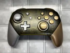 Switch プロコン 純正 スプラ2モデルゴールド×シルバー塗装カスタム