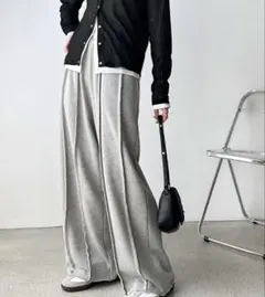 フロントラインワイドスウェットパンツ